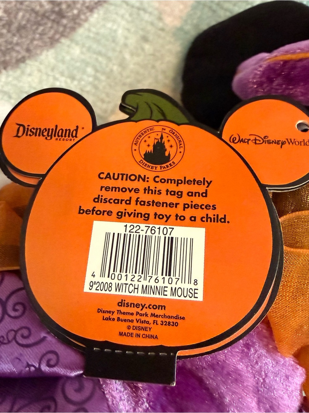 Vintage Walt Disney World 2008 Happy Halloween Minnie Mouse Plush - Picture 8 of 10